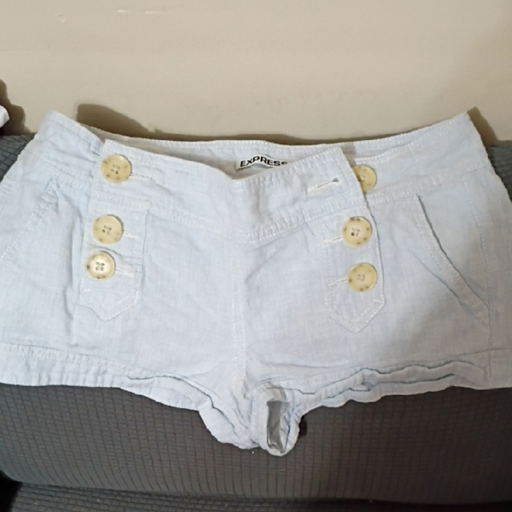 Express Women's High Waist Light Blue Shorts